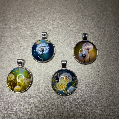 Glascabochon-Anhänger - Pusteblume