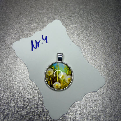 Glascabochon-Anhänger - Pusteblume