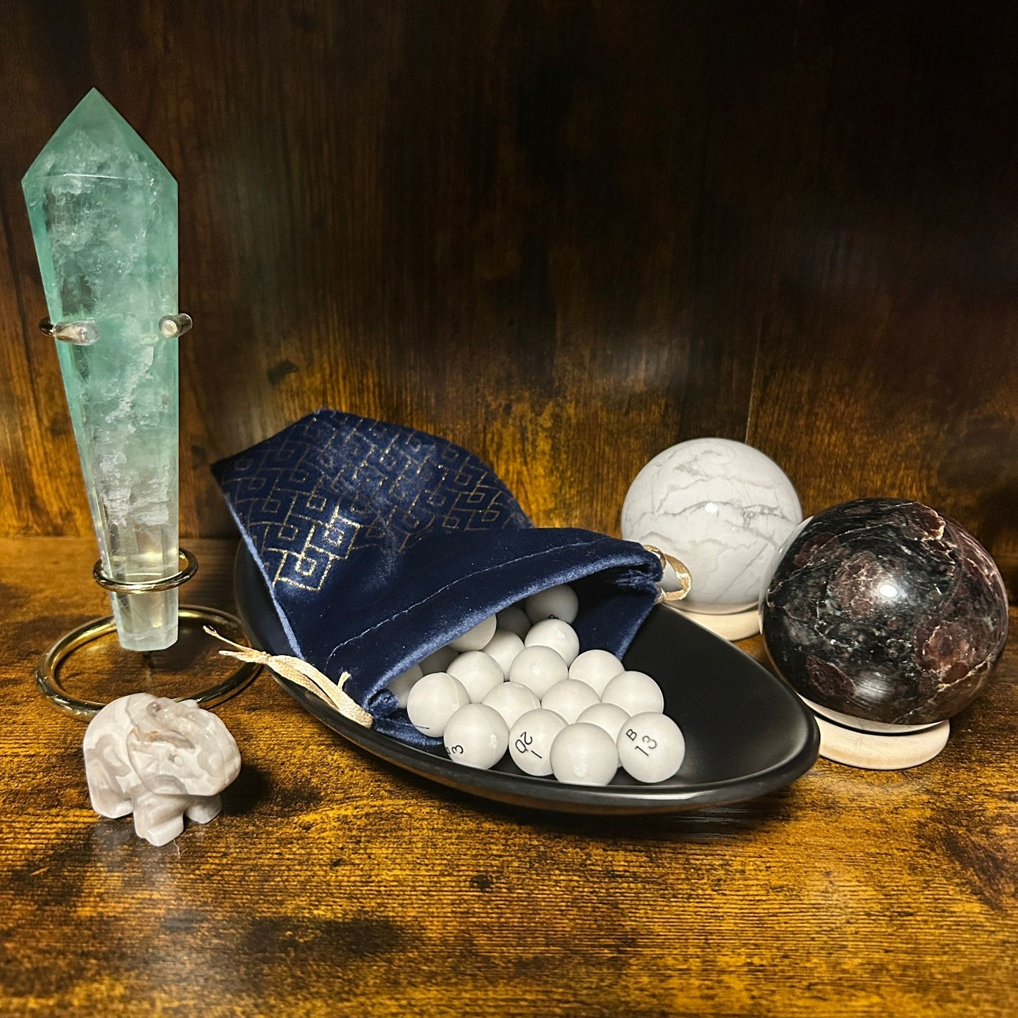 Edelstein Bingo – Handgehäkelter Beutel mit Edelsteinen | Edelsteinliebhaber | Überraschung | Geschenke | Edelsteine